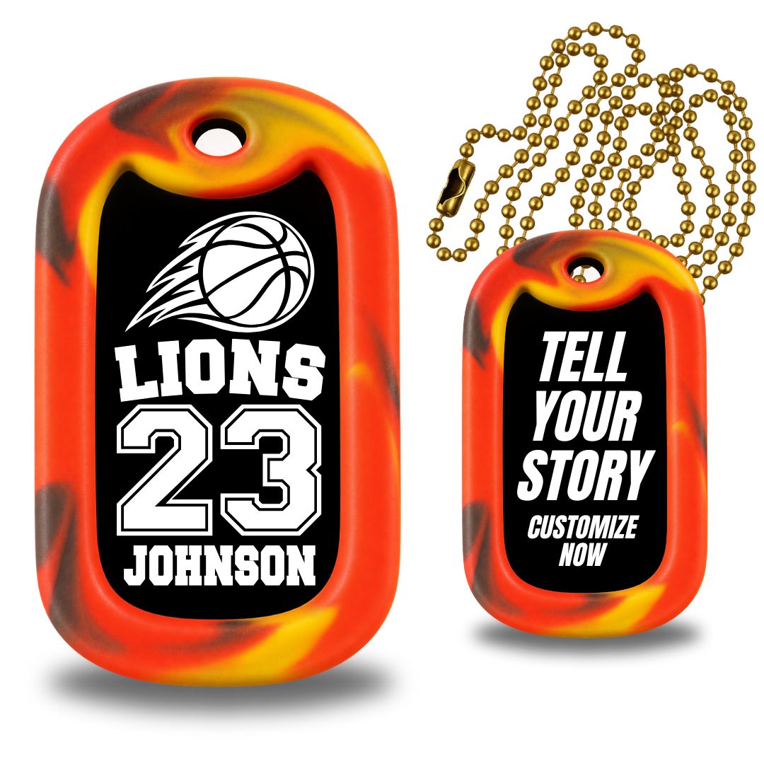 Basketball Jersey Dog Tag - Custom Team Name & Player Number