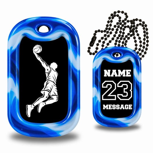 Basketball Player Dog Tag - Personalized Basketball Necklace