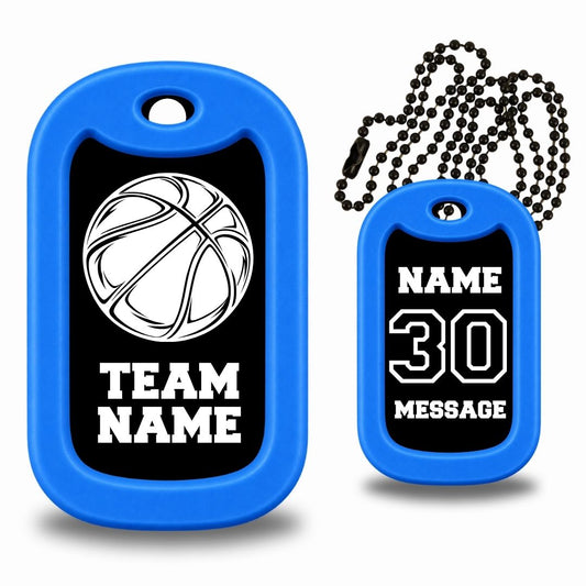 Basketball Team Dog Tag - Personalized Basketball Necklace