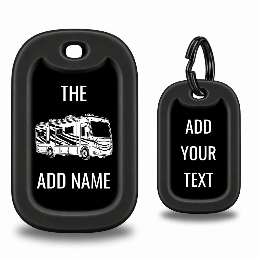 Class A RV Motorhome Dog Tag – Custom Name & Message – Personalized