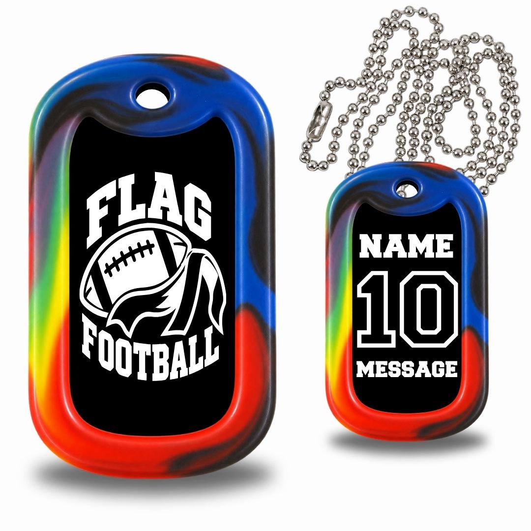 Flag Football Dog Tag Necklace – Personalized