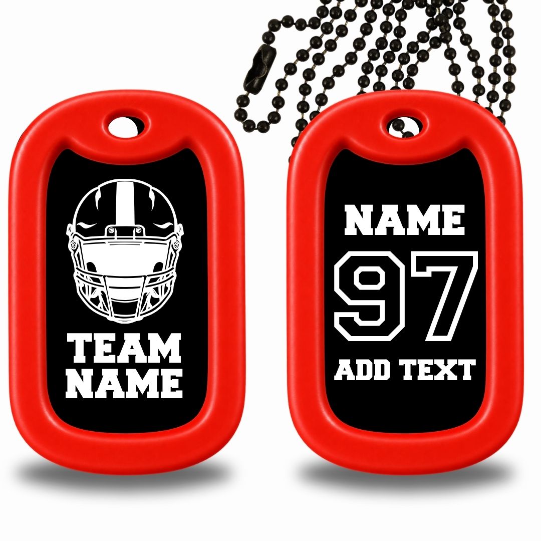 Football Dog Tag Necklace – Personalized