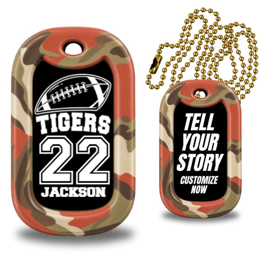 Football Team Dog Tag Necklace – Personalized