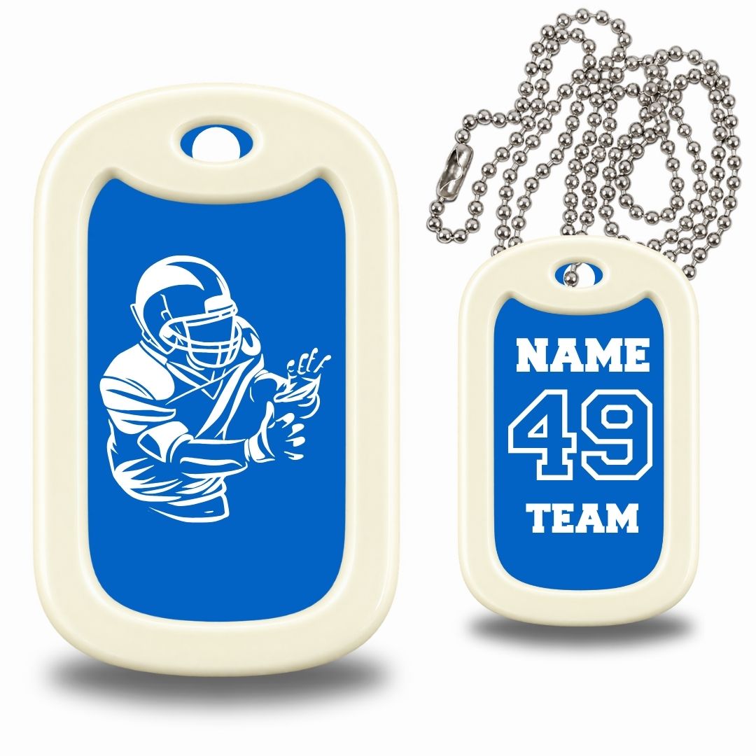 Football Quarterback Dog Tag Necklace – Personalized