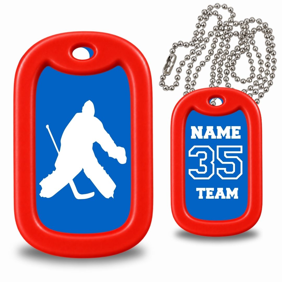 Hockey Goalie Dog Tag Necklace – Personalized