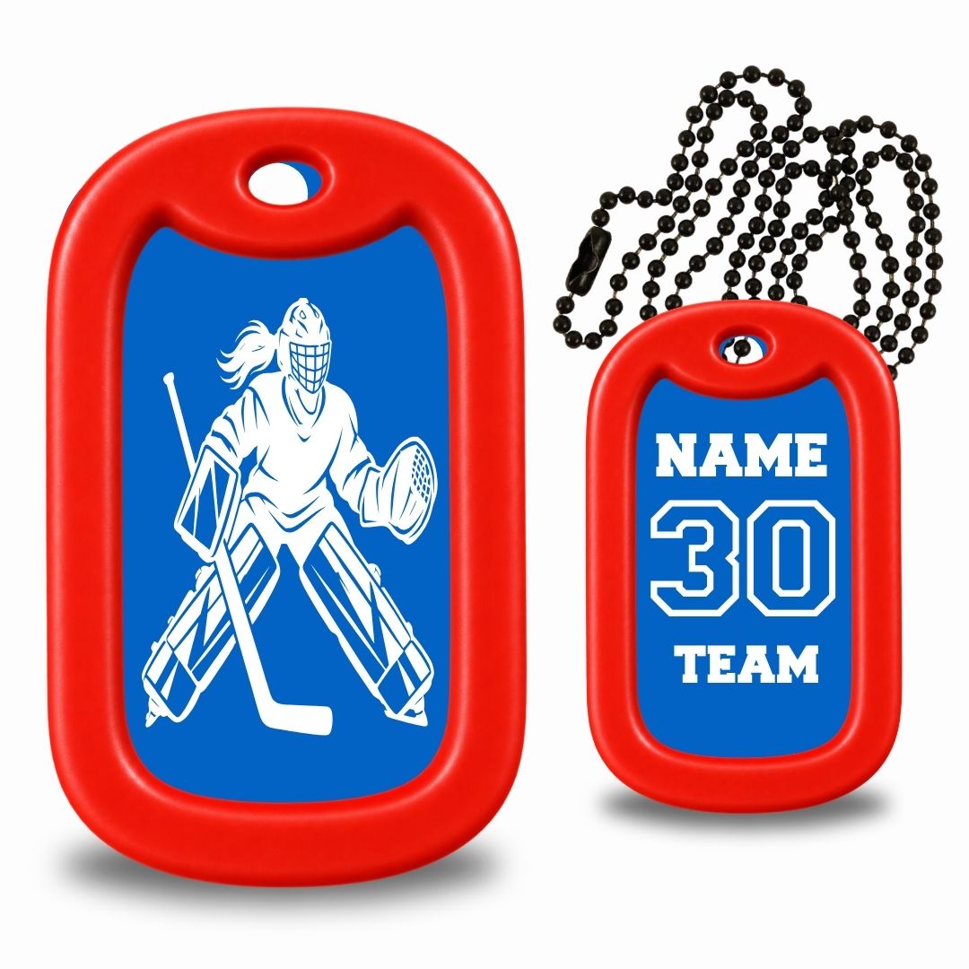 Hockey Goalie Dog Tag Necklace – Personalized