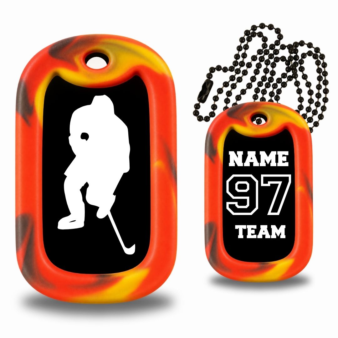 Hockey Player Dog Tag Necklace – Personalized