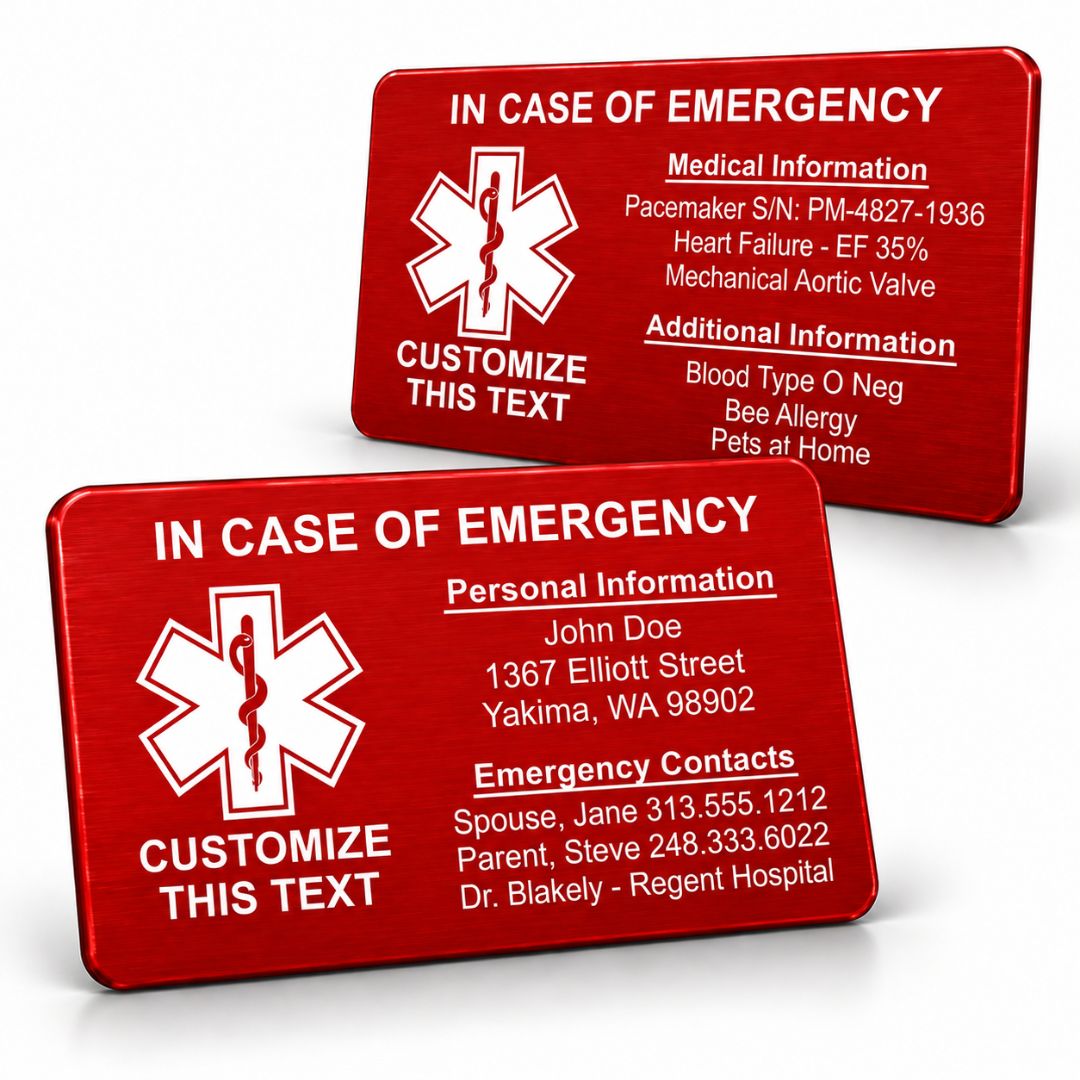 Medical Alert Wallet Card – Personalized