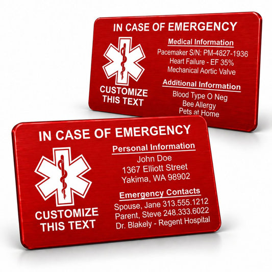 Medical Alert Wallet Card – Personalized