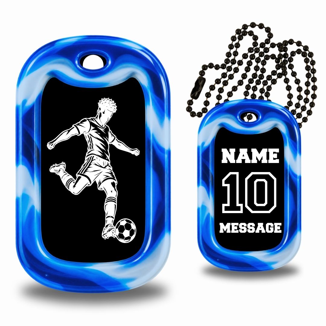 Soccer Player Dog Tag Necklace – Personalized