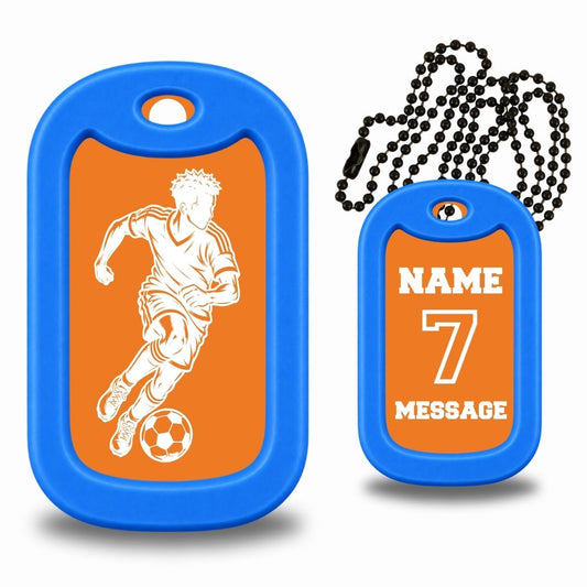 Soccer Player Dog Tag Necklace – Personalized