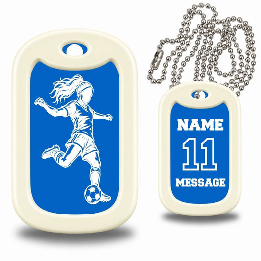 Girls Soccer Dog Tag Necklace – Personalized
