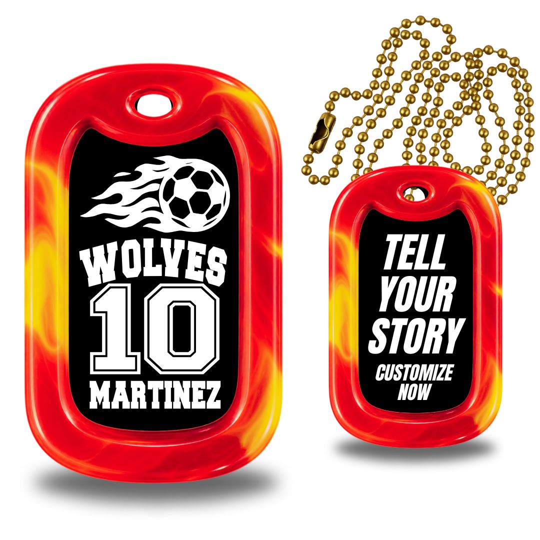 Soccer Team Number Dog Tag Necklace – Personalized