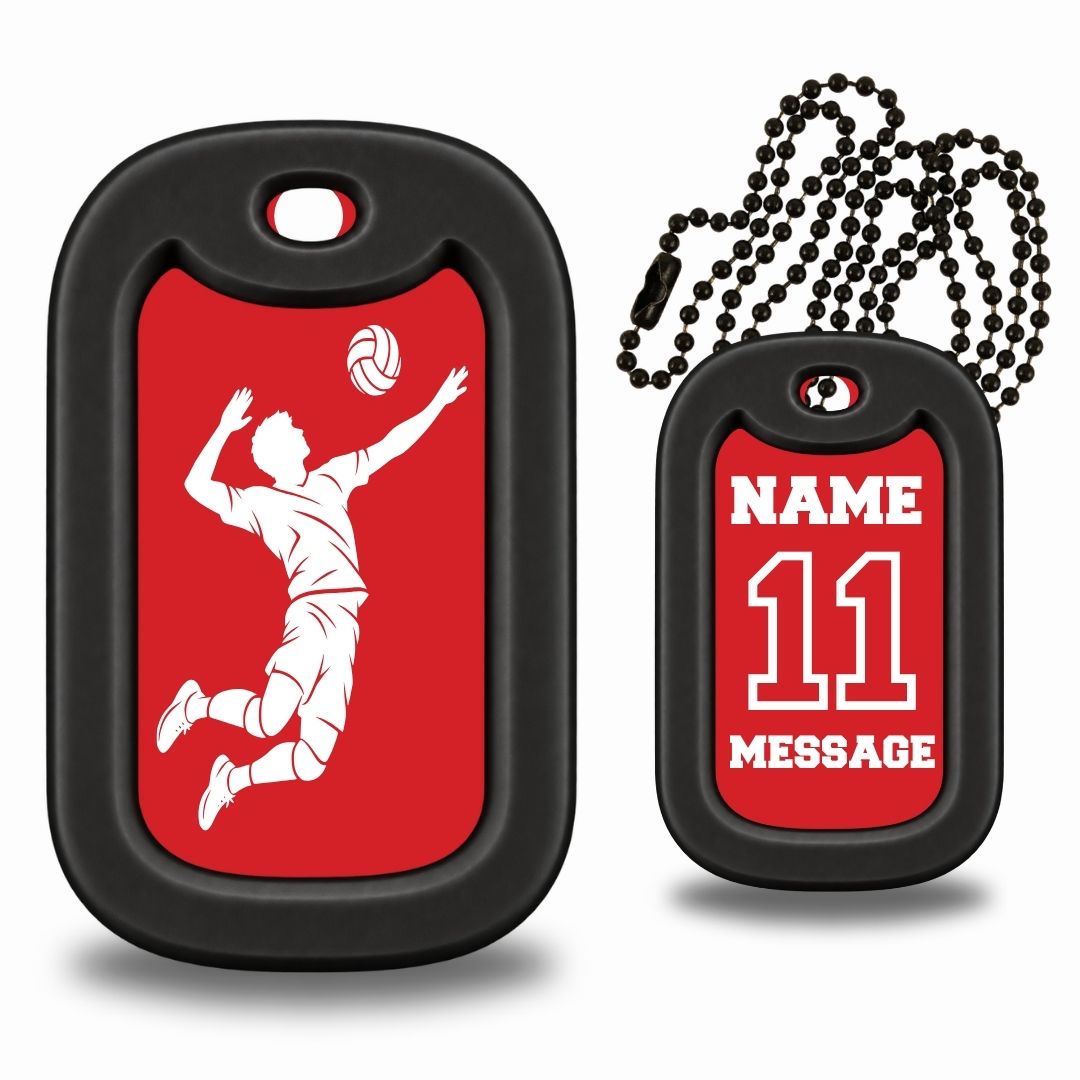 Volleyball Player Dog Tag Necklace – Personalized