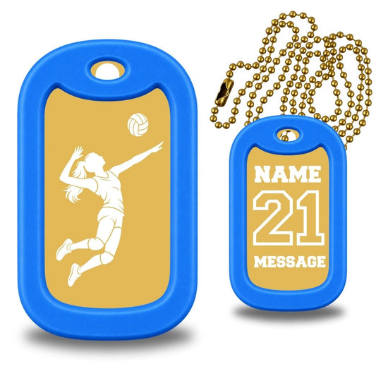 Volleyball Player Dog Tag Necklace – Personalized