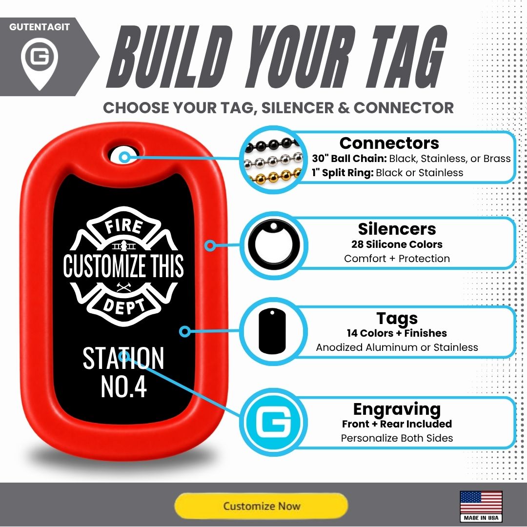 Firefighter Dog Tag Necklace – Personalized Fire Department ID