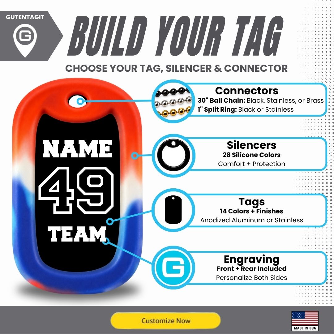Football Dog Tag Necklace – Personalized