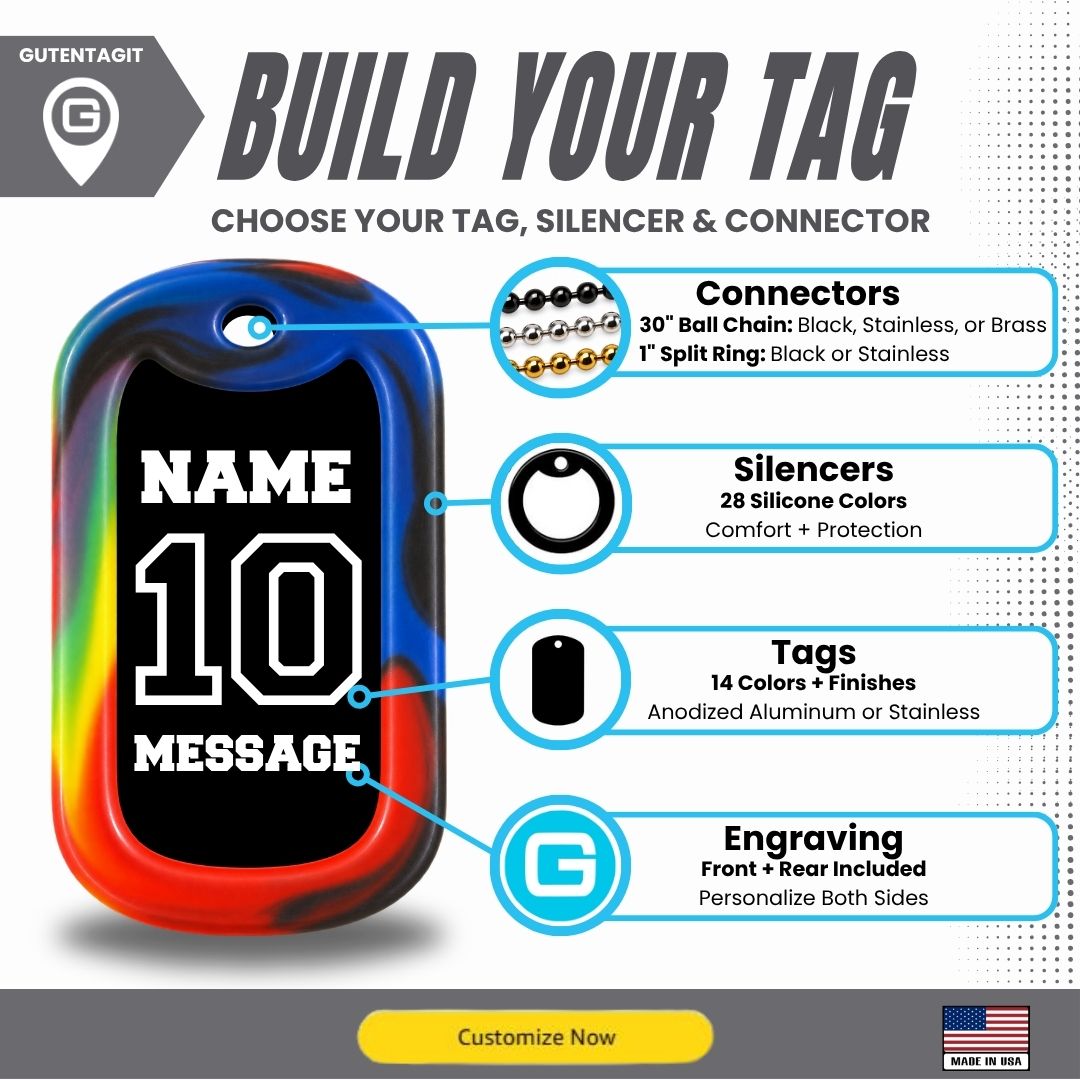 Flag Football Dog Tag Necklace – Personalized