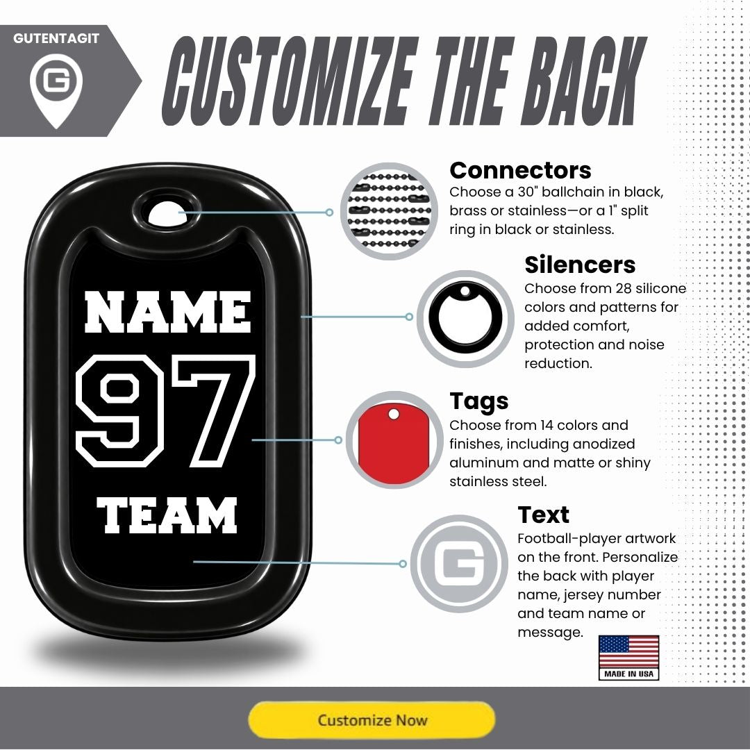 Hockey Player Dog Tag Necklace – Personalized