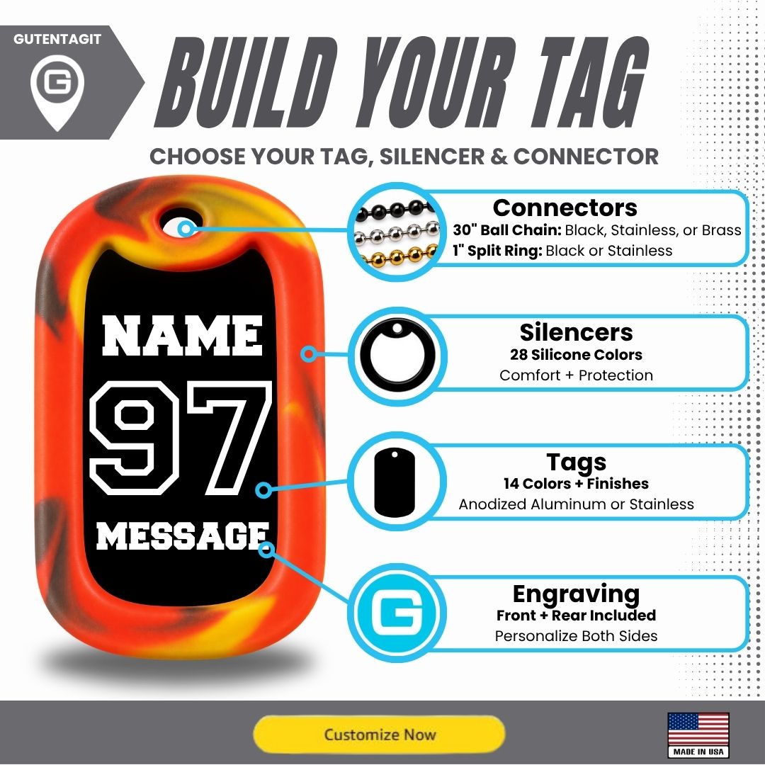 Hockey Player Dog Tag Necklace – Personalized