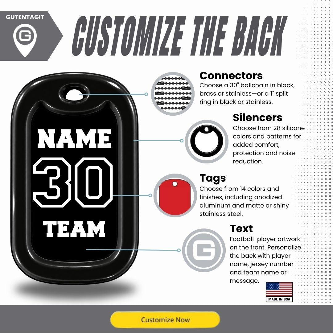 Hockey Goalie Silhouette Dog Tag Necklace – Personalized
