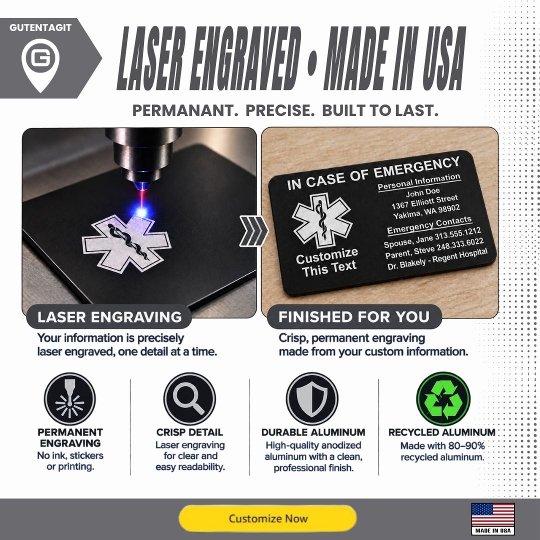 Medical Alert Wallet Card – Personalized
