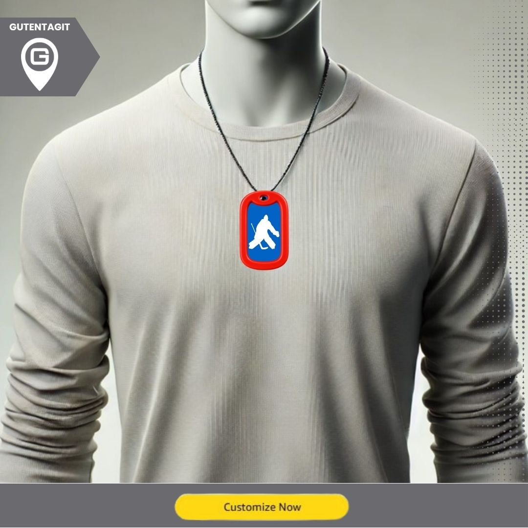 Hockey Goalie Dog Tag Necklace – Personalized