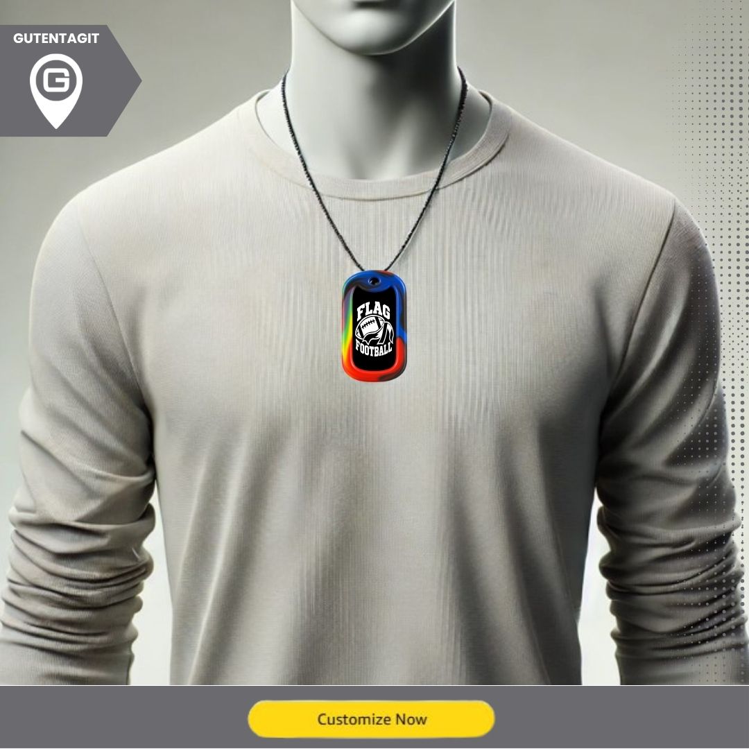 Flag Football Dog Tag Necklace – Personalized
