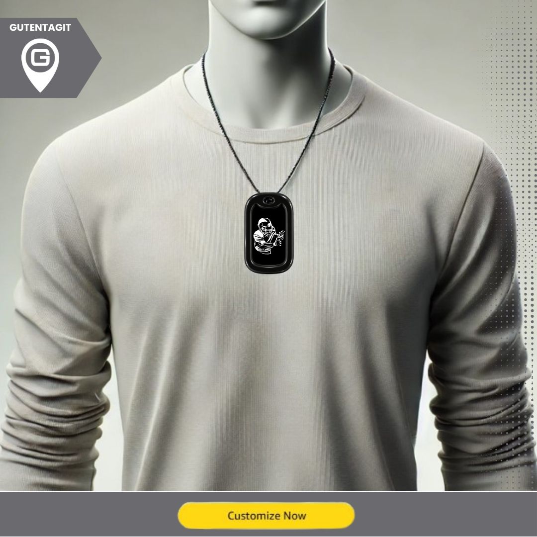 Football Quarterback Dog Tag Necklace – Personalized