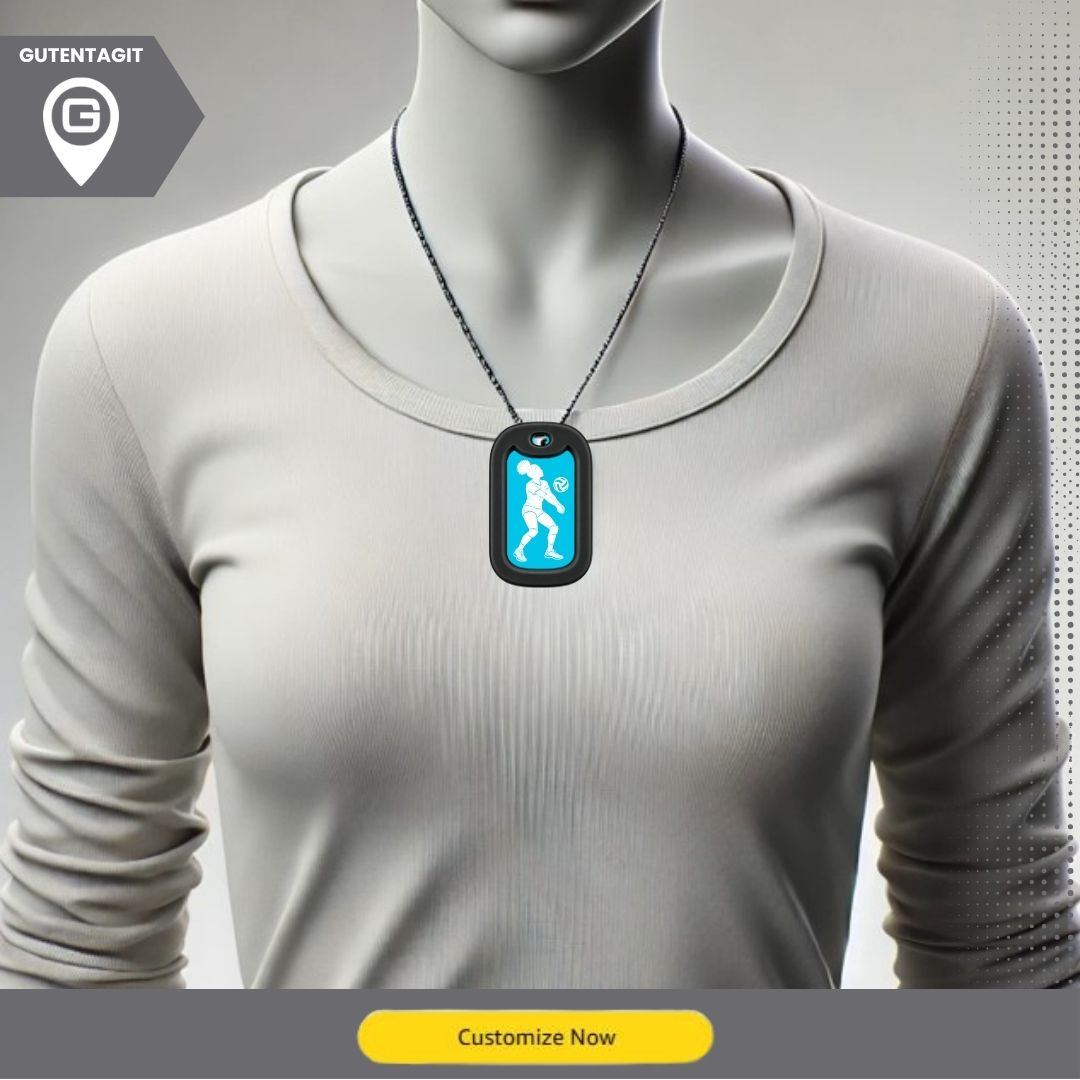 Female Volleyball Defensive Player Dog Tag Necklace – Personalized