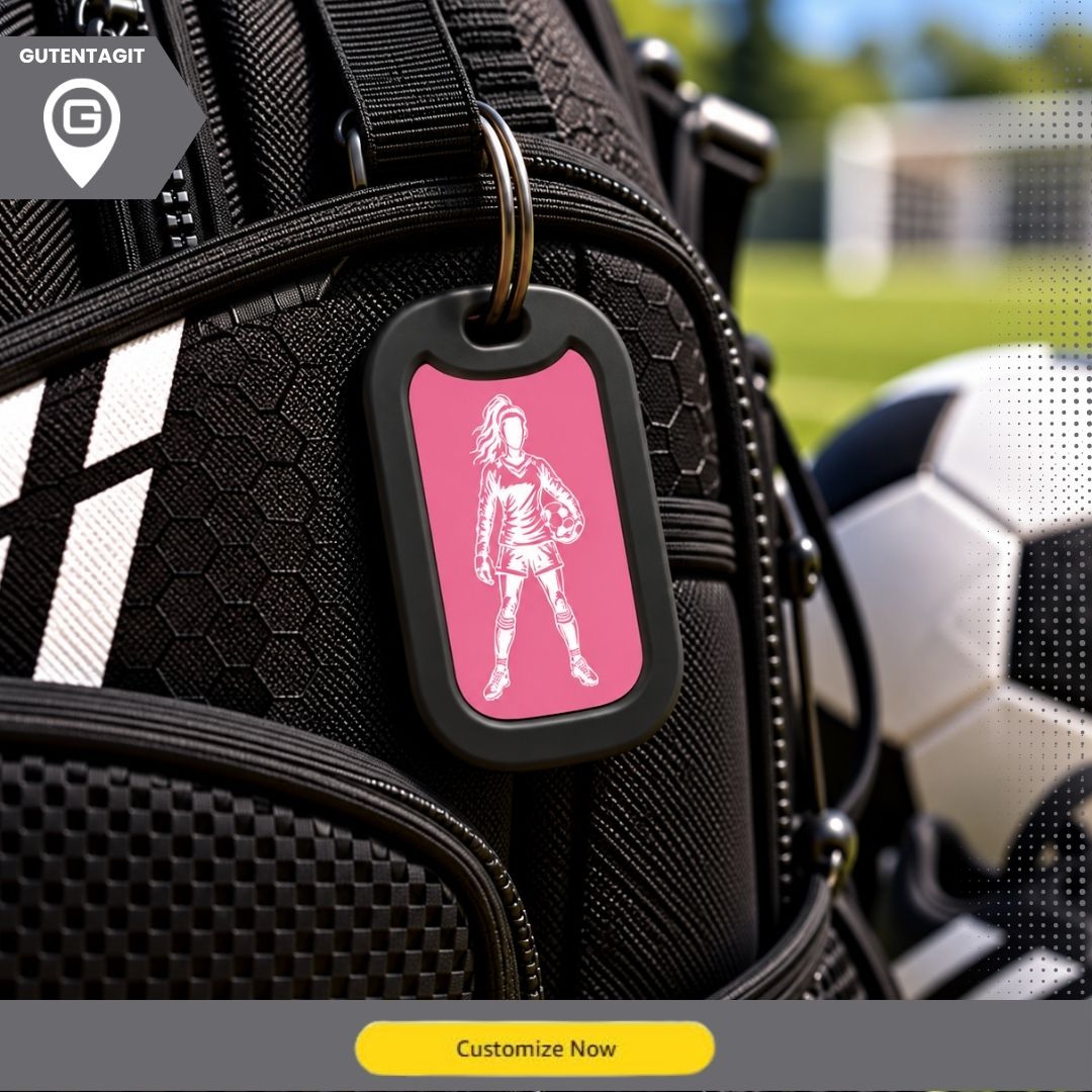 Female Soccer Goalie Dog Tag Necklace – Personalized