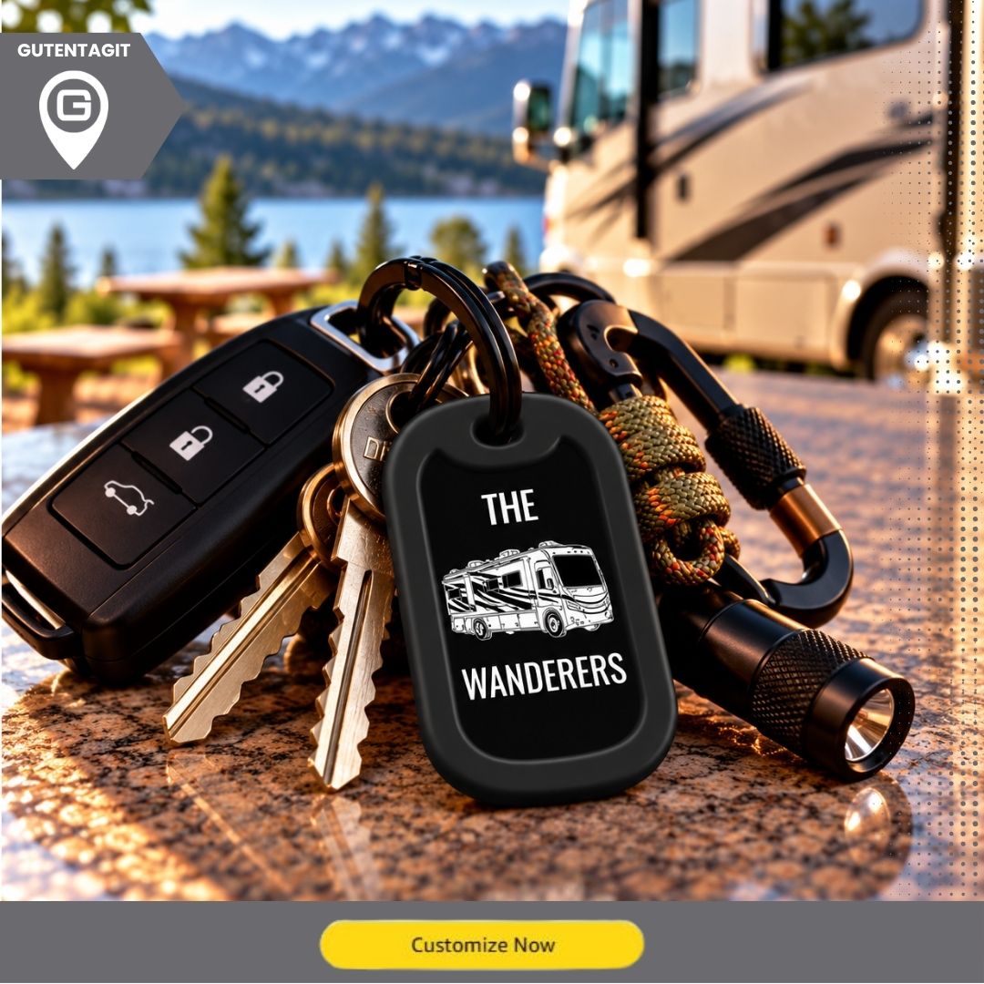 Class A RV Motorhome Dog Tag – Custom Name & Message – Personalized
