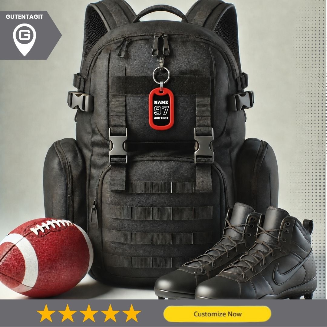 Football Dog Tag Necklace – Personalized