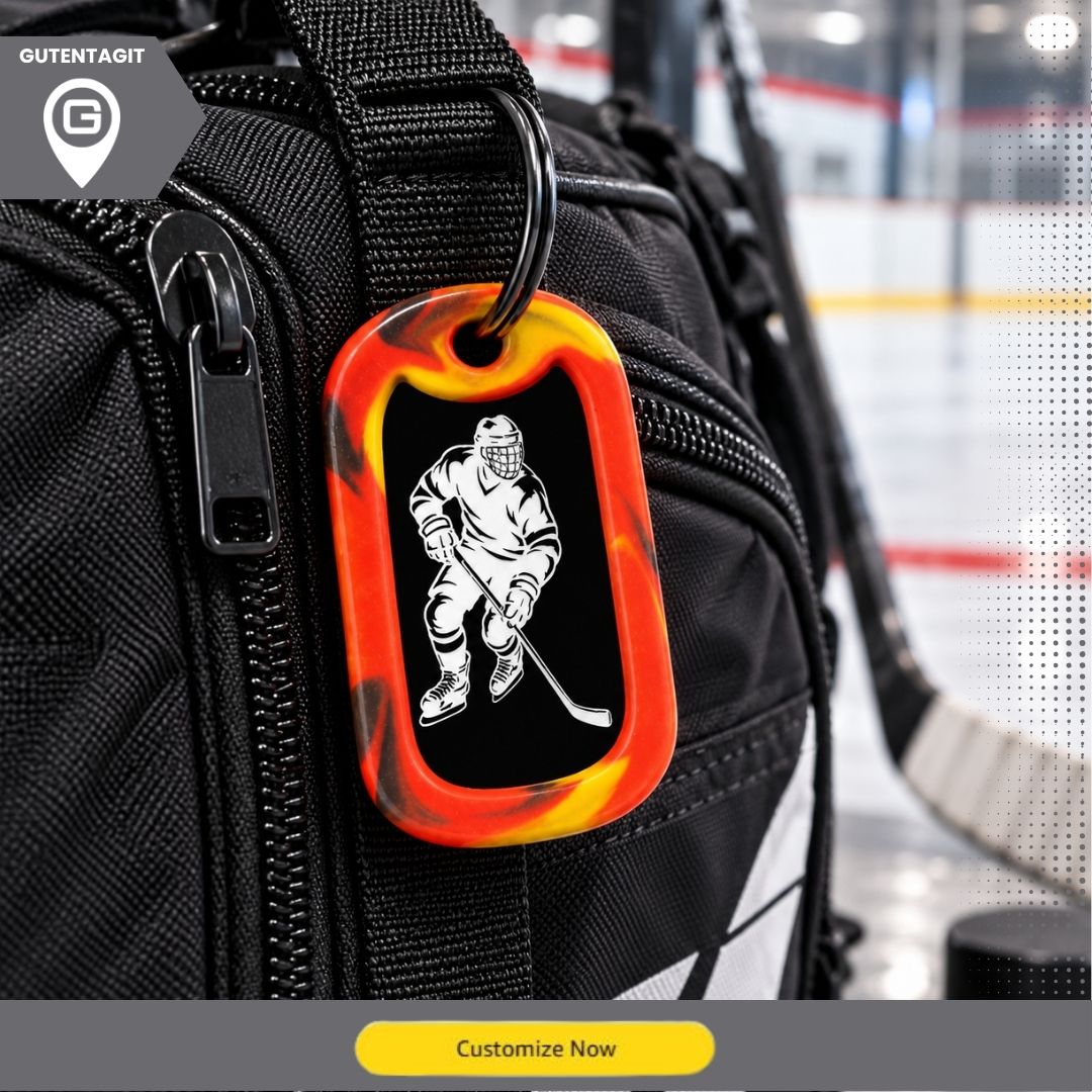Hockey Player Dog Tag Necklace – Personalized