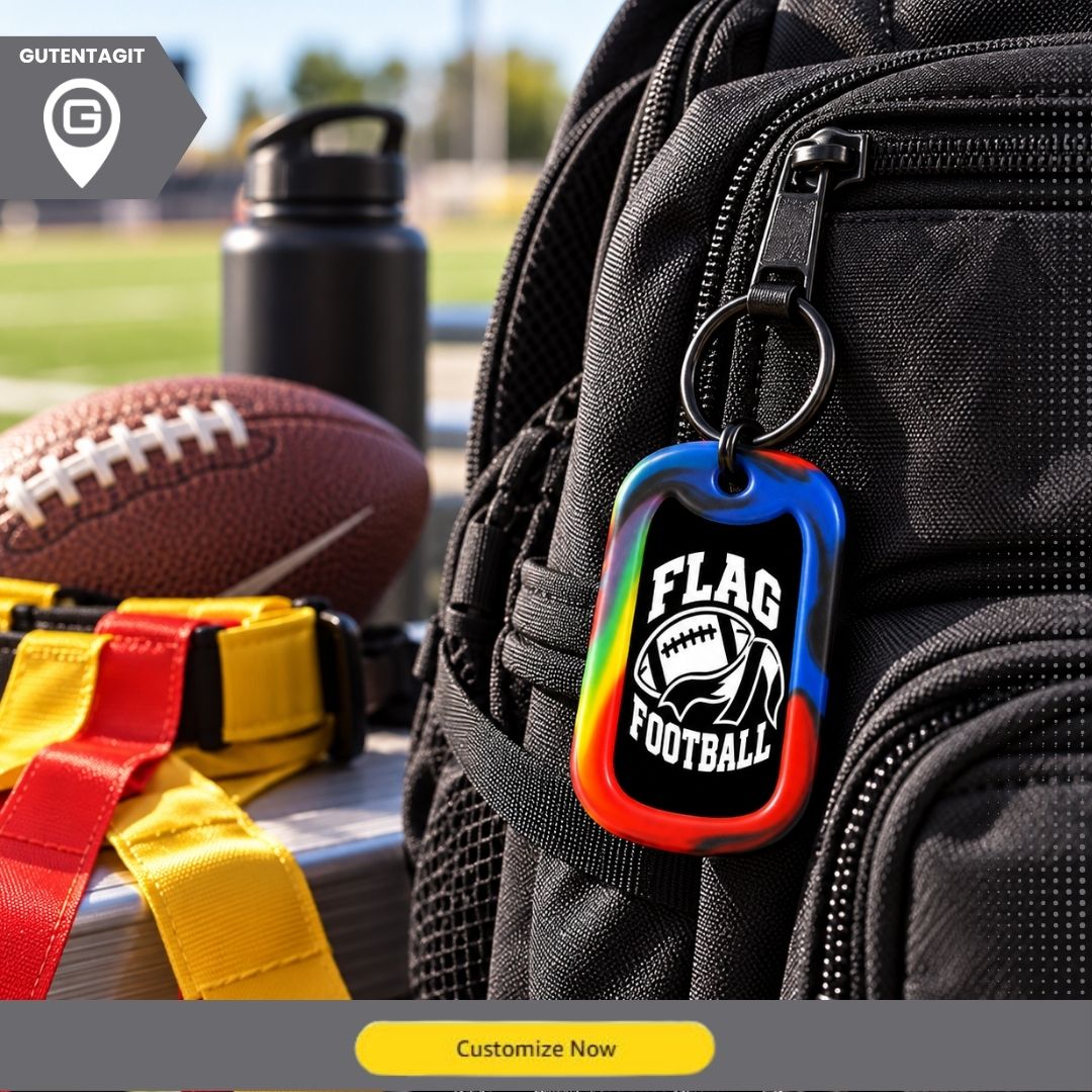 Flag Football Dog Tag Necklace – Personalized