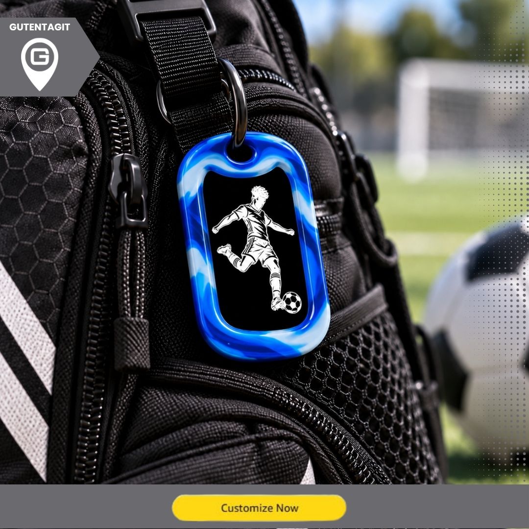 Soccer Player Dog Tag Necklace – Personalized