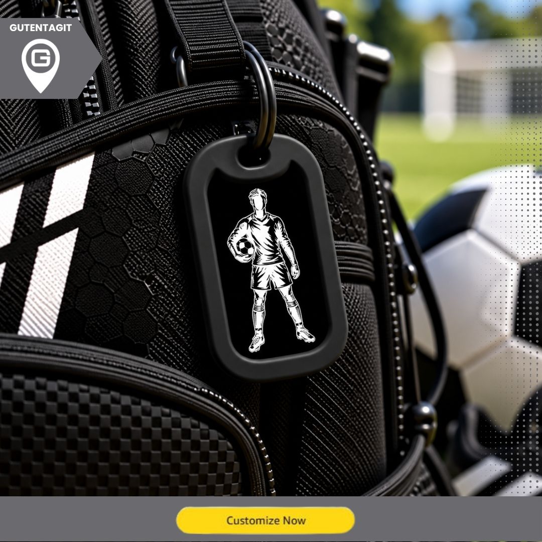 Soccer Player Dog Tag Necklace – Personalized