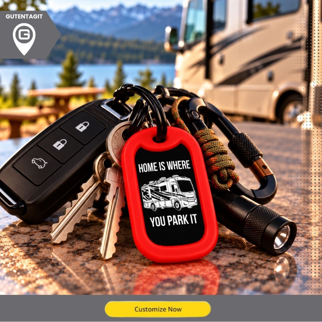 Class A RV Motorhome Dog Tag – Home Is Where You Park It – Personalized