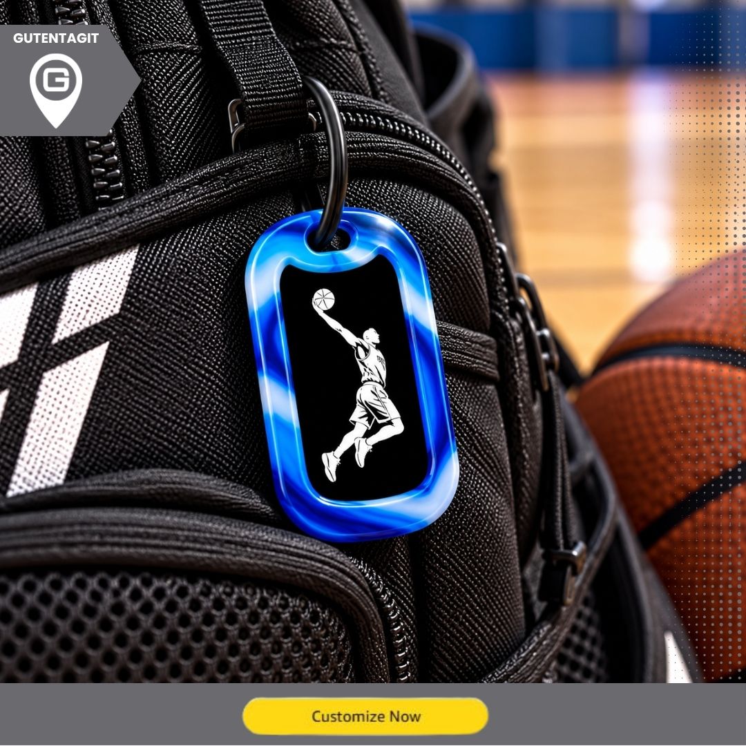 Basketball Player Dog Tag - Personalized Basketball Necklace