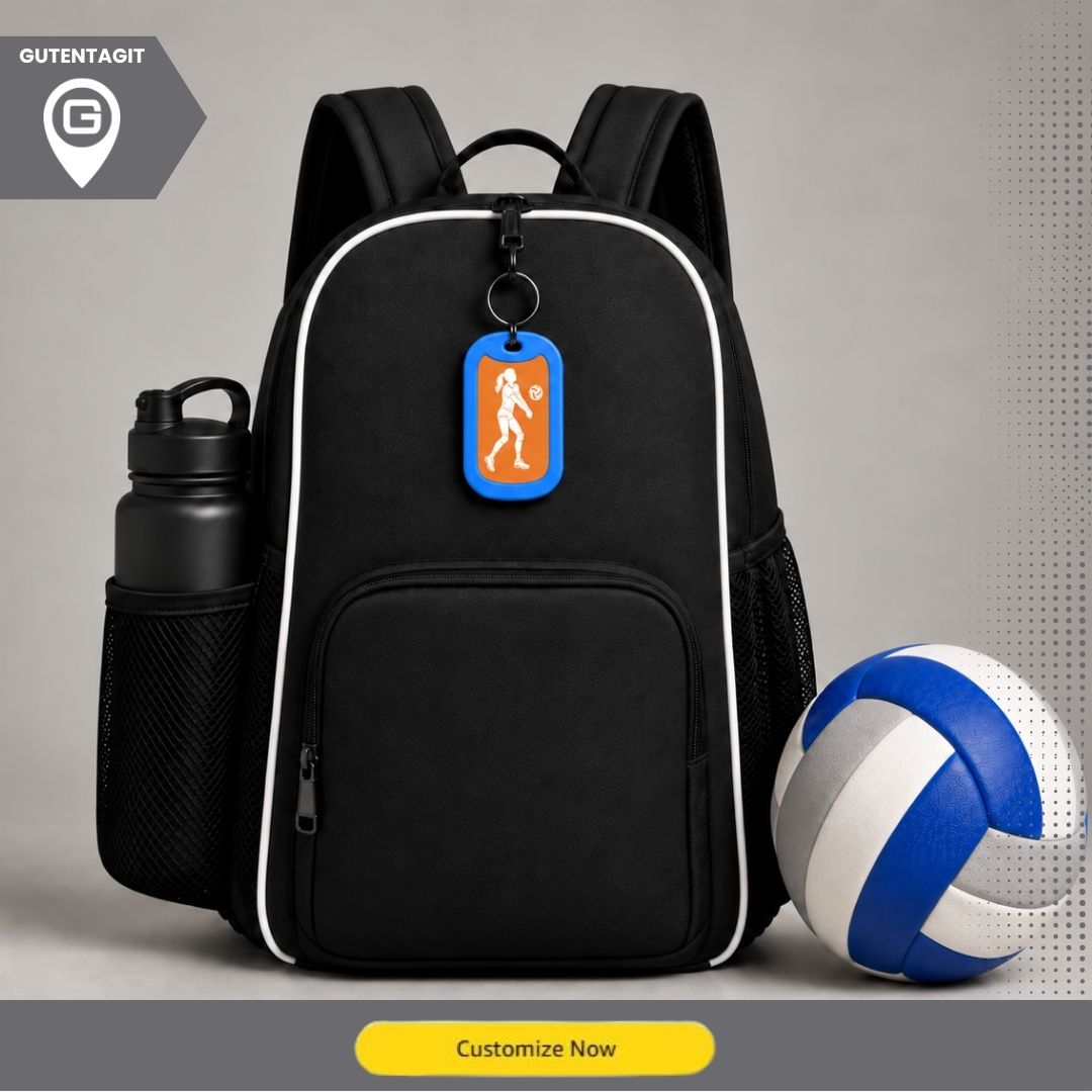 Female Volleyball Player Dog Tag Necklace – Personalized