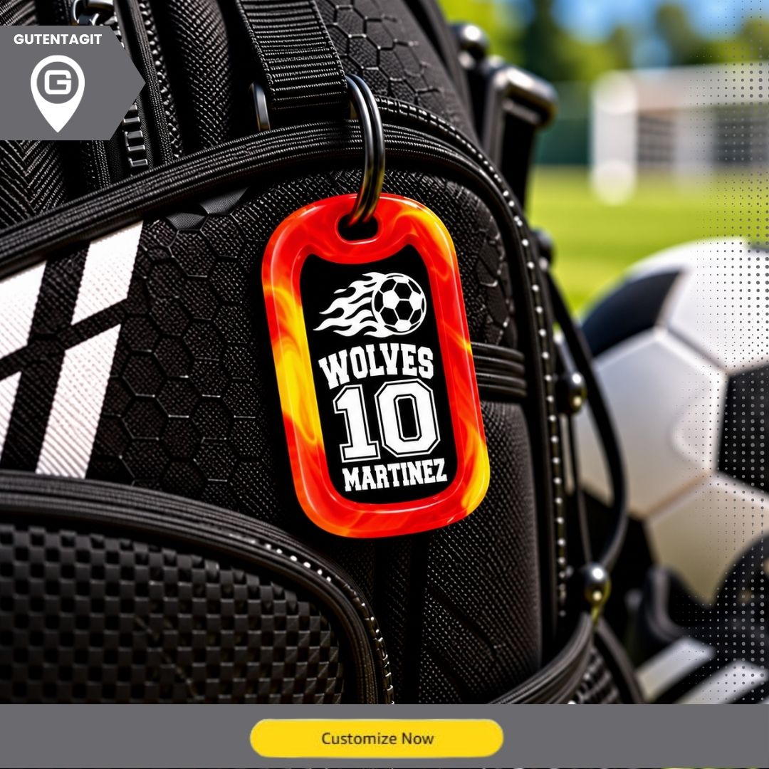 Soccer Team Number Dog Tag Necklace – Personalized