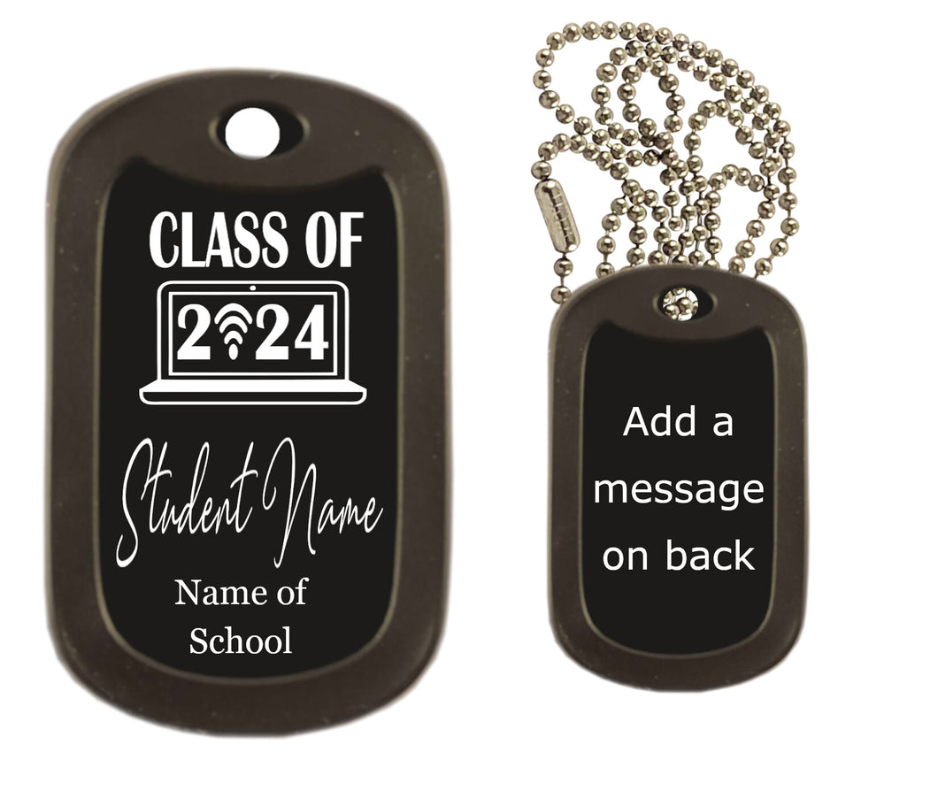 Class of 2024 Dog Tag Necklace