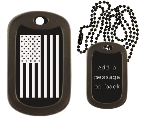 American Flag Dog Tag Necklace