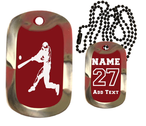 Baseball Dog Tag Necklace