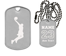 Load image into Gallery viewer, Basketball Dog Tag Necklace