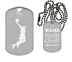 Basketball Dog Tag Necklace