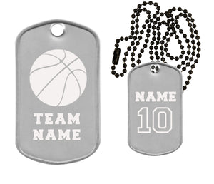 Basketball Dog Tag Necklace