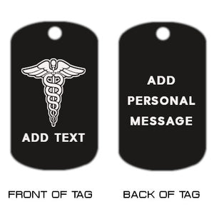 Caduceus Dog Tag Necklace