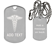 Load image into Gallery viewer, Caduceus Dog Tag Necklace