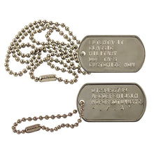 Load image into Gallery viewer, Classic Military Dog Tag Necklace